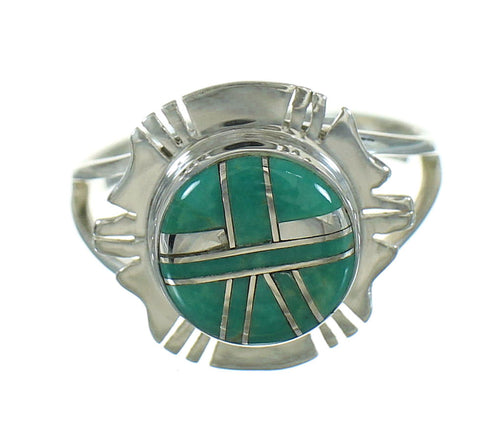 Silver And Turquoise Southwestern Ring Size 7 WX80248